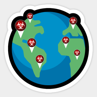 Infected world corona COVID-19 Pandemic Sticker